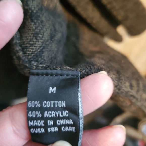 Green and black open front cardigan size M - Picture 4 of 4